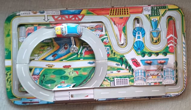 PISTA di latta, giocattolo modello litografico vintage. - Foto 6