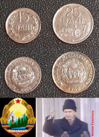 Romania 15 e 25 BANI, 1966, LOTTO N. 2 MONETE.