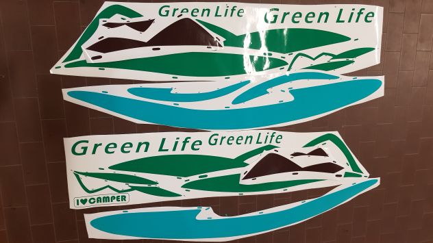 adesivi per camper elnagh green life in set completo come in foto - Foto 3