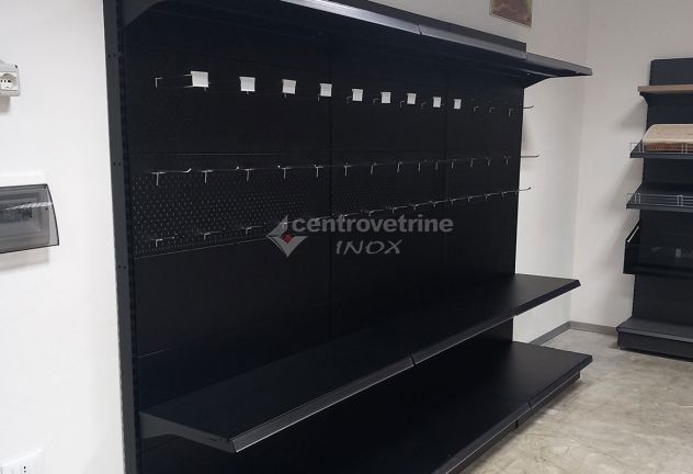SCAFFALE IN FERRO NERO CON FORATI DA 303 CON PIANO BASE 40 E PIANI DA 40 - Foto 4