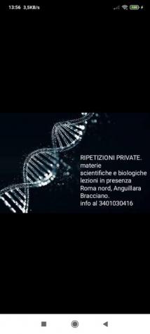 aiuto per lezioni diMaterie scientifiche e bio. retribuzione oraria ?15