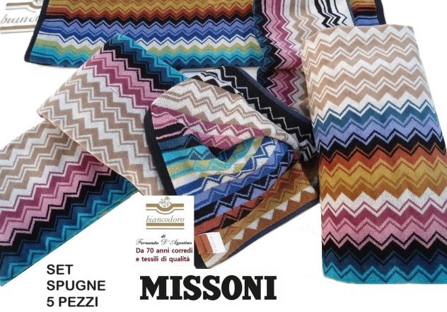 SET SPUGNE BAGNO 5 PEZZI  MISSONI 3 MODELLI - Foto 7