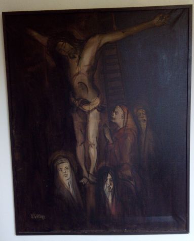 Dipinto Cristo in croce 1966 con cornice. - Foto 2