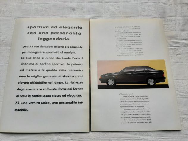 ALFA 75 DEPLIANT ORIGINALE DELL'EPOCA - Foto 6
