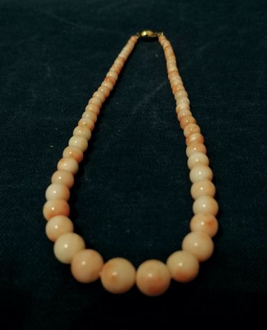 BELLISSIMA COLLANA SCALARE IN AUTENTICO CORALLO ROSA VARIEGATO. - Foto 6