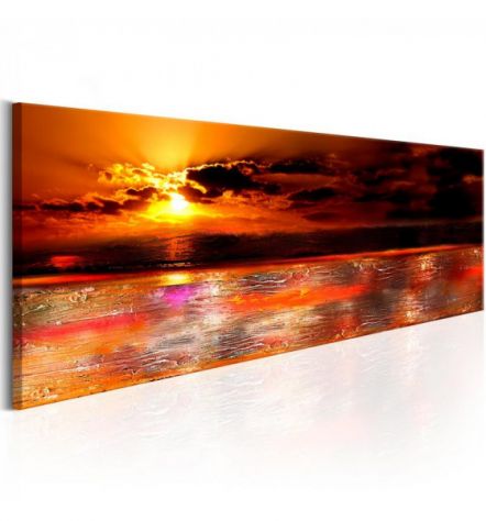 Quadro Naif Con Il Mare Rosso ARREDALACASA