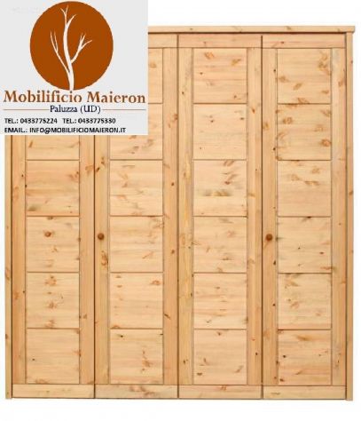 Mobili Rustici Country Armadio in Legno Massello 4 Ante cod 060 nuovo
