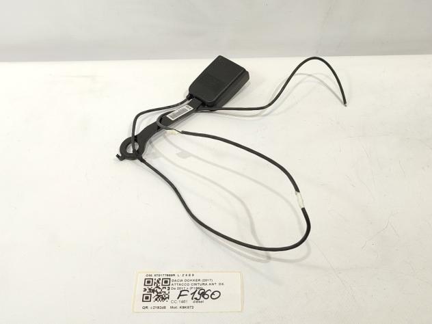 AGGANCIO CINTURA DI SICUREZZA ANT DX DACIA Dokker 1° Serie 878177669R K9K872 (1217)