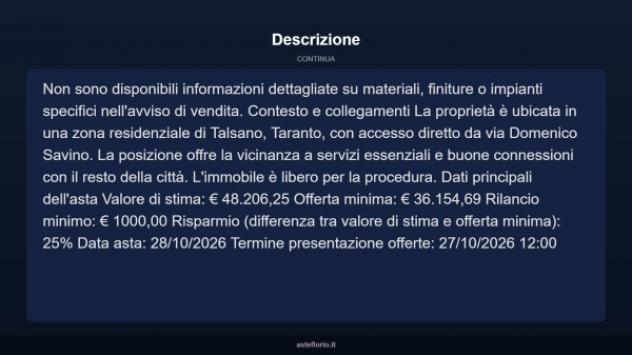 Immobile in asta di 126 m² con più di 5 locali in vendita a Taranto - Foto 5