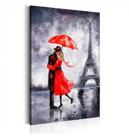Quadro Innamorati A Parigi - Rosso Cm.60x90 E 80x120 ARREDALACASA