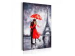 Quadro Innamorati A Parigi - Rosso Cm.60x90 E 80x120 ARREDALACASA