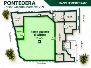 Seminterrato in affitto a Pontedera 80 mq Rif: 1450874