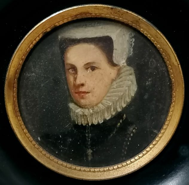 RARA MINIATURA DI EPOCA ELISABETTIANA RITRATTO DI DAMA, 1500-1600. - Foto 2