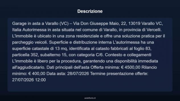 Immobile in asta di 13 m² in vendita a Varallo - Foto 4