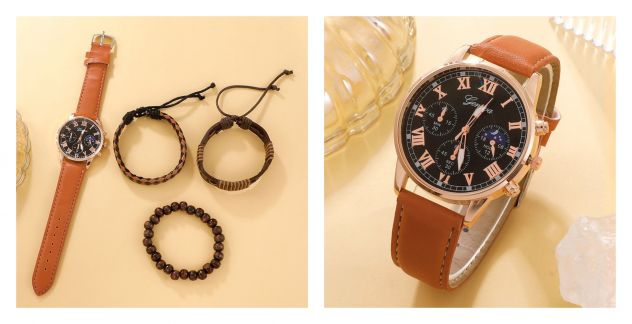 SET REGALO TRE OROLOGI UOMO + BRACCIALETTI WATCHES BRACELETS MAN GIFT - Foto 3