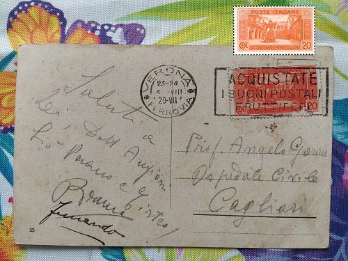 B15 - RARA CARTOLINA CON FRANCOBOLLO