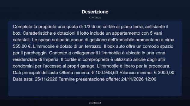 Immobile in asta di 108 m², box auto in vendita a Imperia - Foto 5