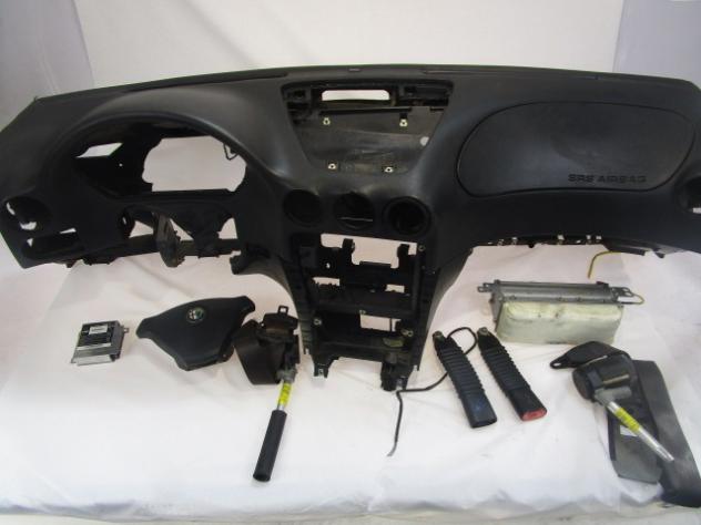60671766 KIT AIRBAG COMPLETO ALFA ROMEO 166 2.4 D 103KW 6M 4P (2001) RICAMBIO USATO CON PRETENSIONATORI CINTURE DI SICUREZZA, CENTRALINA AIRBAG, AIRBA