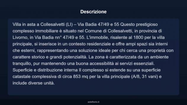 Immobile in asta di 853 m² con più di 5 locali in vendita a Collesalvetti - Foto 3