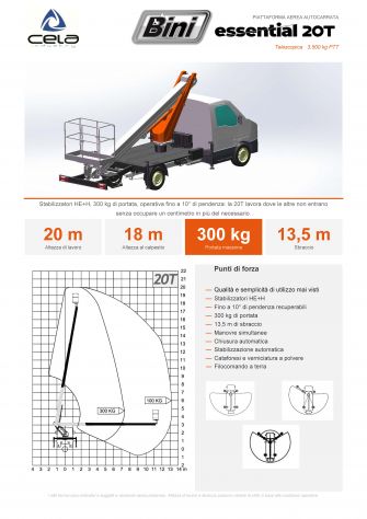 CELA 20T Essential– Piattaforma Aerea Autocarrata Telescopica 20 Metri Patente B - Foto 9