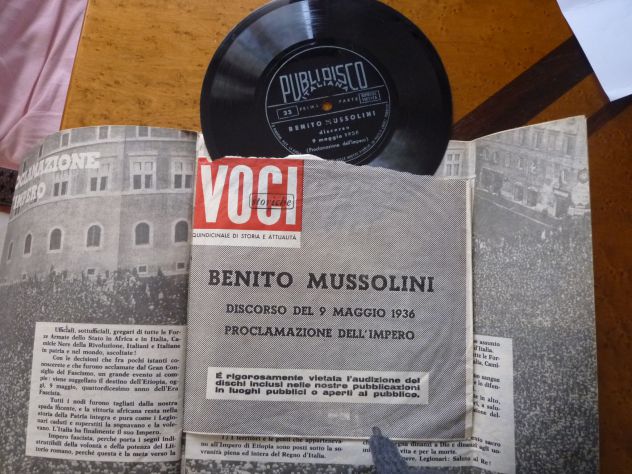 Fascicolo voci storiche-LA VOCE DI MUSSOLINI Nov.1959 con disco - Foto 2