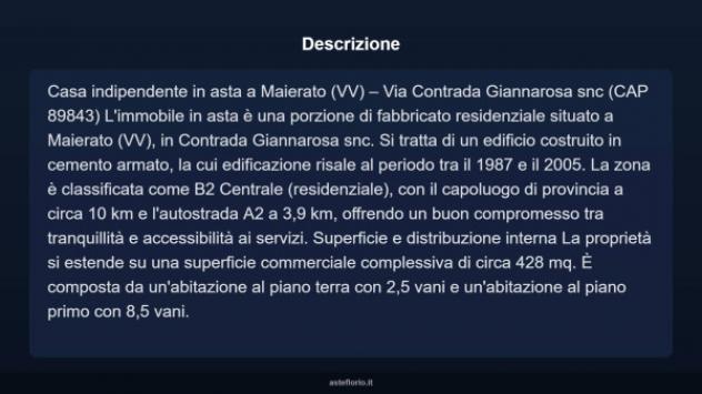 Immobile in asta di 428 m² con più di 5 locali e box auto in vendita a Maierato - Foto 3