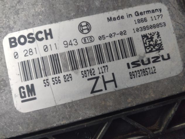 Centralina ECU 55556829 0281011943 OPEL ASTRA H 1.7 CDTI OPEL ASTRA H 1.7 CDTI - Foto 5