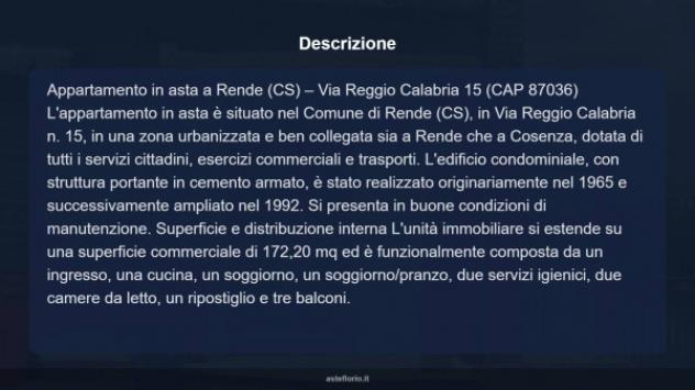 Immobile in asta di 172 m² con più di 5 locali in vendita a Rende - Foto 12