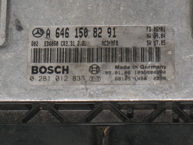 0281012833 ECU MERCEDES VITO 2.2 CR3.31 2.2L 0281012833 A6461508291 EDC16C2-7.31 - Foto 2
