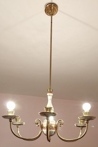 LAMPADARIO CHANDELIER OTTONE 6 LUCI - Foto 3