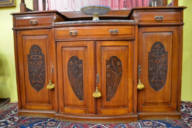 Credenza doppio corpo del XX secolo stile Liberty - Foto 9