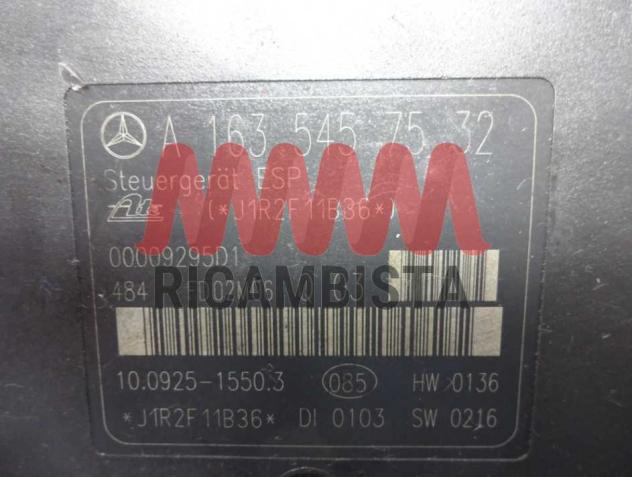 A1635457532 Mercedes ML W163 centralina gruppo pompa ABS ESP - Foto 3