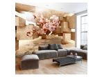 Fotomurale Adesivo Fiori In 3d Rosa E Beige ARREDALACASA