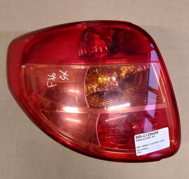 FANALE POST. SX 999-U1298488 Parti elettriche Fanaleria Fanali Fanale post. sx. FIAT - SEDICI - 01-02-2006 - 01-04-2009, FIAT - SEDICI - 01