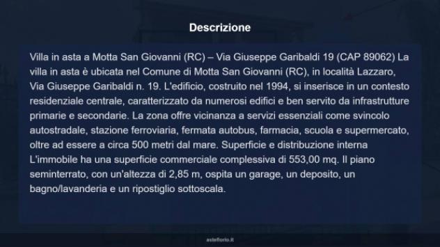 Immobile in asta di 553 m² con più di 5 locali e box auto in vendita a Motta San Giovanni - Foto 13