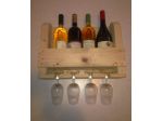 Porta bottiglie e calici in legno da muro