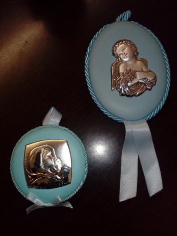 SOPRACULLA CELESTE IN ARGENTO MADONNA/ANGIOLETTO FERRUZZI CON GARANZIA