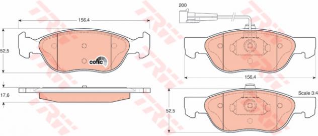 Trw Pattini Freno Fiat Bravo/Brava/Marea T.T (96-) 1 Gdb1290