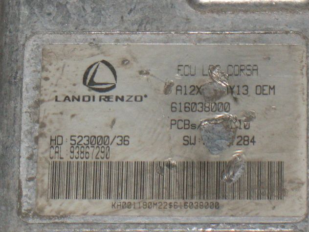 616038000 ECU LANDI RENZO LPG GPL OPEL CORSA A12XER 93867284 93867290 - Foto 2