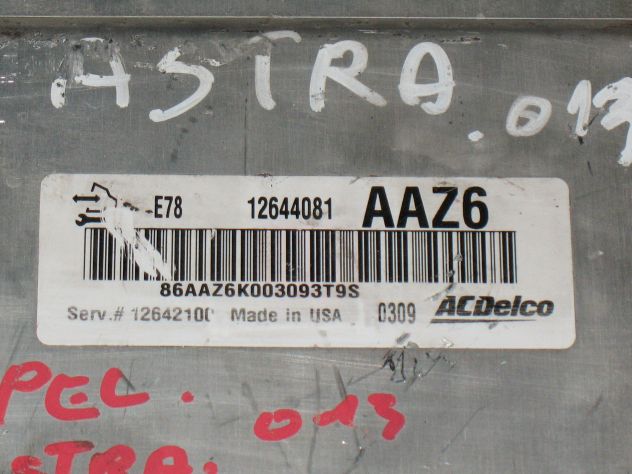 12644081 ECU CENTRALINA MOTORE OPEL ASTRA 1.4 E78 AAZ6 12644081 12642100 - Foto 2