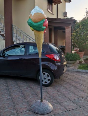 Insegna per gelateria in vetroresina, gelato 3D, tridimensionale, insegna a vela - Foto 4