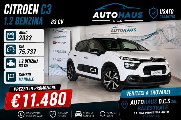Citroen C3 1.2 Benzina 83 cv -Shine Pack Navigatore e Telecamera
