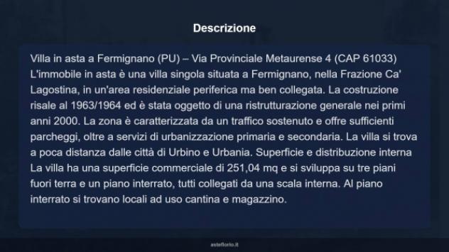 Immobile in asta di 251 m² con più di 5 locali e box auto in vendita a Fermignano - Foto 17