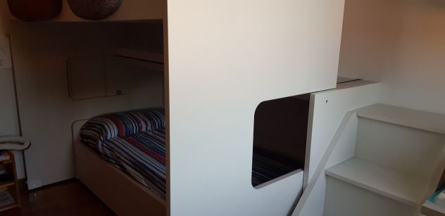 Letto a soppalco “slide” CLEVER melaminico lino - Foto 5