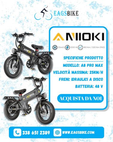 FAT BIKE ANIIOKI A8 PRO MAX 1200W 60AH NUOVO
