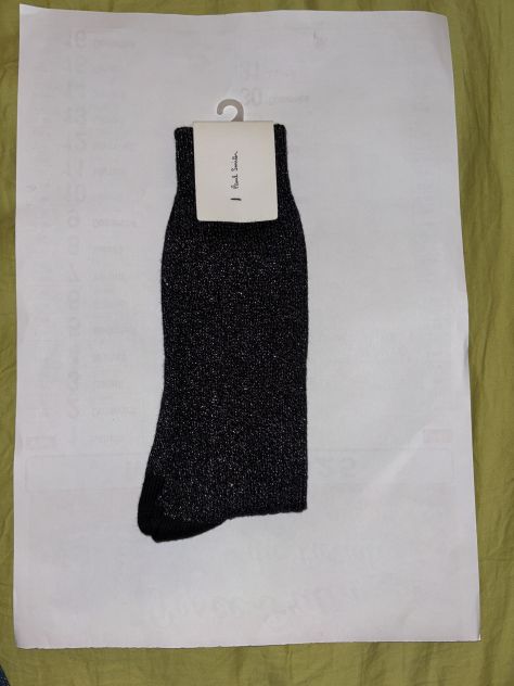 CALZE NUOVE CON CARTELLINO RARISSIME NERE CON BRILLANTINI FIRMATE”PAUL SMITH”MAD