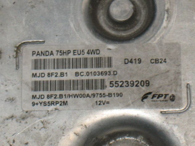 8F2B1 55239209 ECU FIAT PANDA 75HP 4WD 55239209 HW00A D419 CB24 MJD8F2.B1 - Foto 2