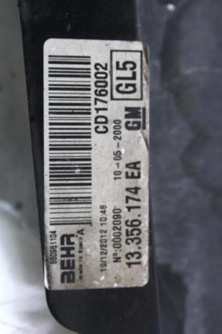 13356174 ELETTROVENTOLA OPEL ADAM 1.2 51KW 5M 3P (2013) RICAMBIO USATO 13263552 - Foto 2