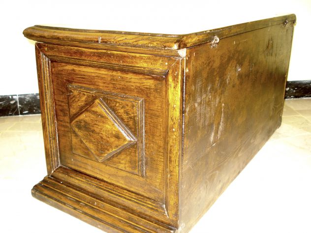 Cassapanca antica provenzale rovere massello doppie bugne.Restaurata. - Foto 4