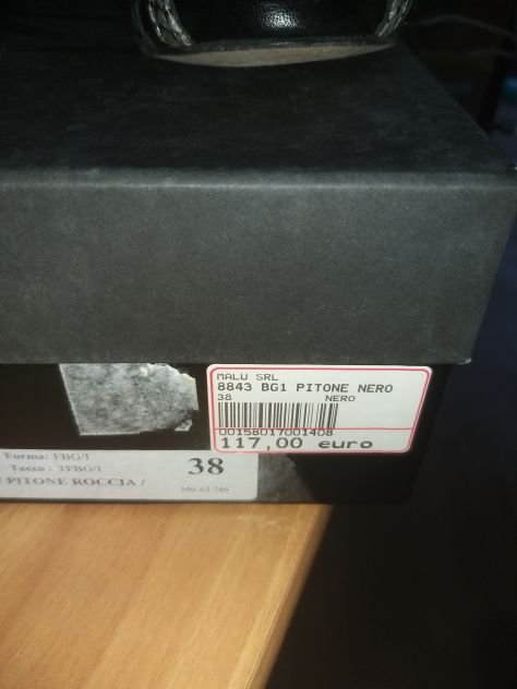 scarpe con tacco malu in pelle capretto nero e pitone grigio donna n 38. Usate - Foto 9